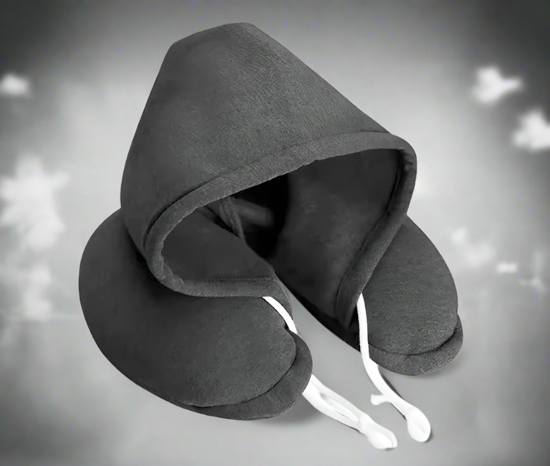 💤DreamDome™ Hooded Travel✈️ Pillow | Neck Support & Light-Blocking