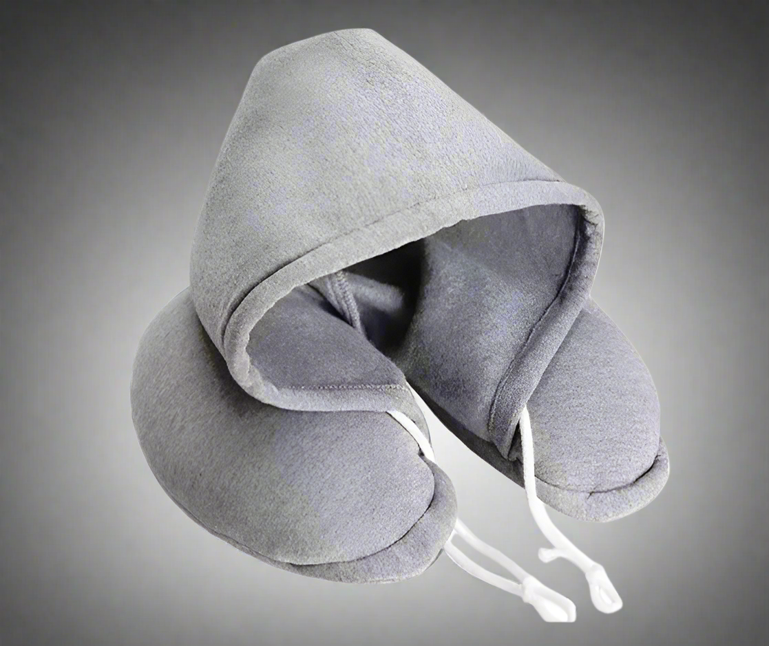 💤DreamDome™ Hooded Travel✈️ Pillow | Neck Support & Light-Blocking